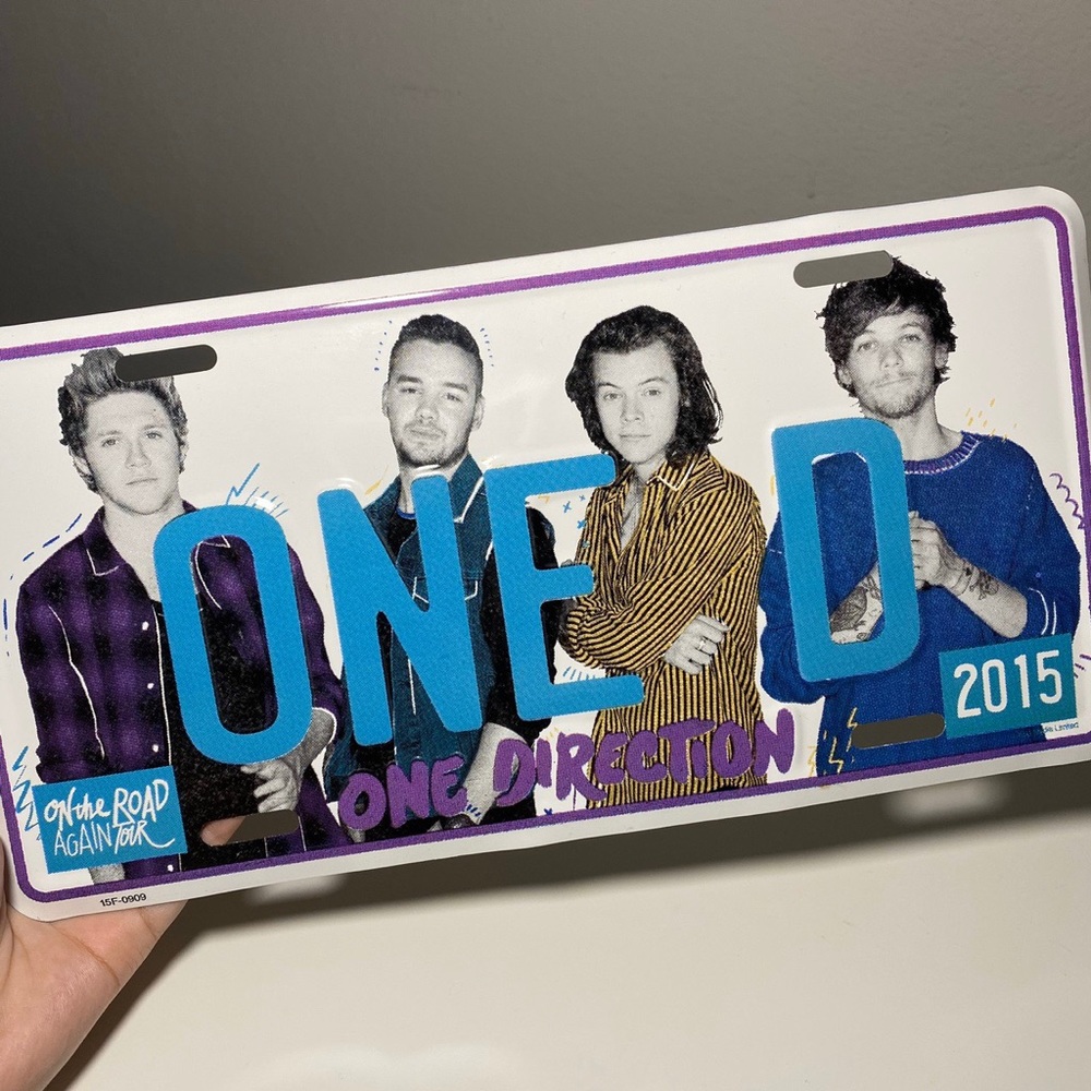 2015 rare otra tour one direction license plate